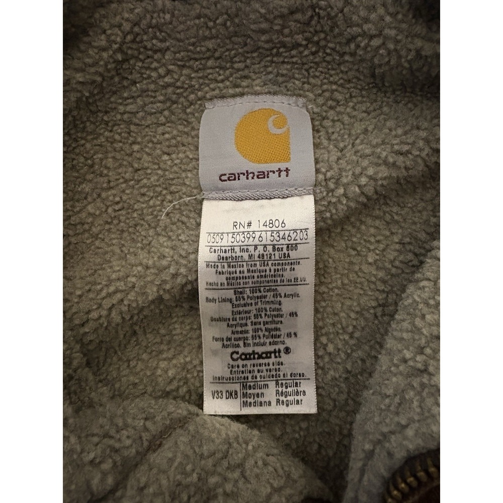 Carhartt Duck Canvas Sherpa Lined Vest Men's Size Medium Brown V33 DKB READ - Picture 3 of 7